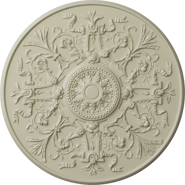 Ekena Millwork Versailles Ceiling Medallion (Fits Canopies up to 3 1/4"), Hnd-Painted Clear Yellow, 33"OD x 1 3/4"P CM33VECYF - main